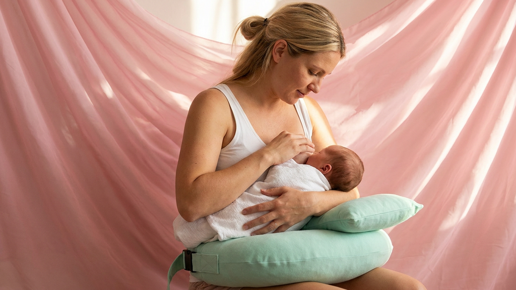 Adjustable Nursing Pillow with Waist Strap – Comfortable & Secure Feeding Support