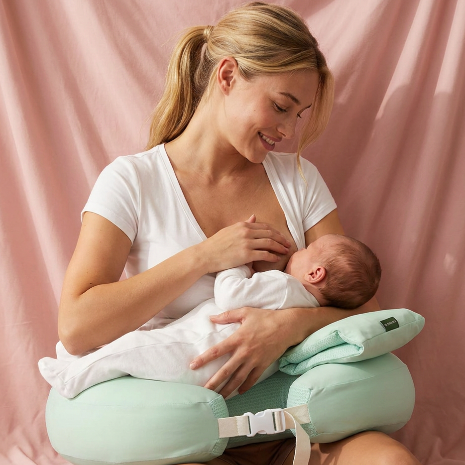 Adjustable Nursing Pillow with Waist Strap – Comfortable & Secure Feeding Support