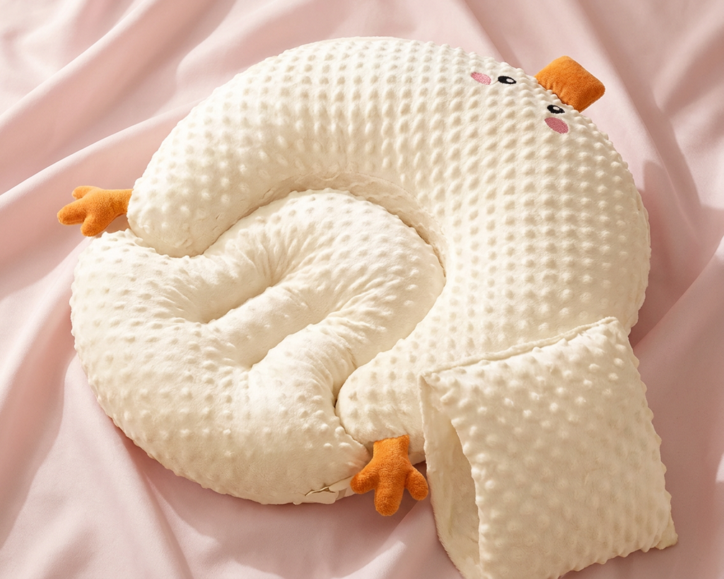 Goose-Shaped Nursing & Baby Lounger Pillow – Postpartum Comfort for Mom & Baby