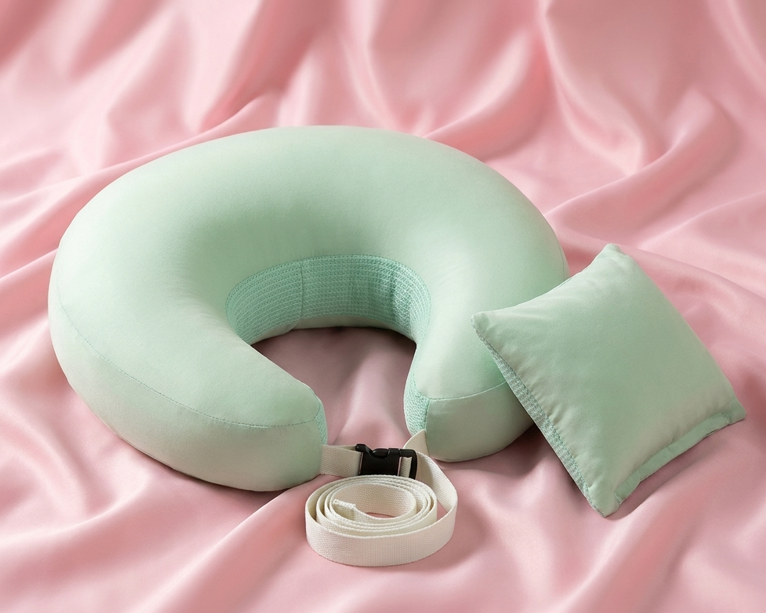 Coussin d'allaitement ajustable avec sangle ventrale – Confortable et maintien sûr pour l'allaitement